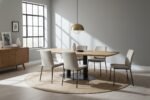 PRITI Wooden Top Dining Table With Metal Legs