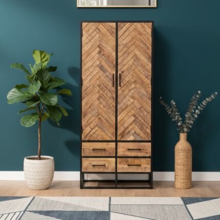 PRITI Wooden Cabinet 80 cm (Solid Mango Wood)