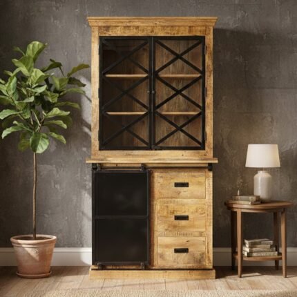 PRITI Wooden Sideboard 100 cm with Doors