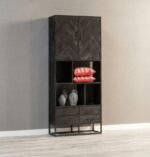 Shelving Unit 90 cm Black Wood – PRITI
