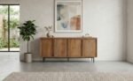 PRITI 4-Door Sideboard with Metal Legs – 180 cm