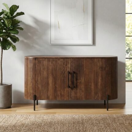 PRITI Handicraft Brown Wood Sideboard 140 cm