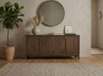 PRITI Solid Brown Wooden Sideboard – 190 cm ,PRITI Solid Brown Wooden Sideboard