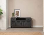 Wooden Dresser Sideboard 180 cm Black (Solid Wood) – PRITI