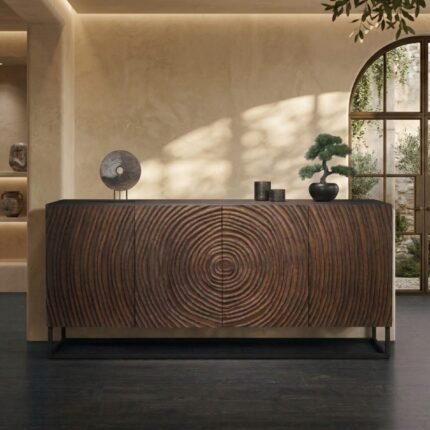Wooden Sideboard Dark Brown 177 cm – PRITI