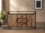 PRITI Wooden Sideboard 150 cm (Mango Solid Wood )