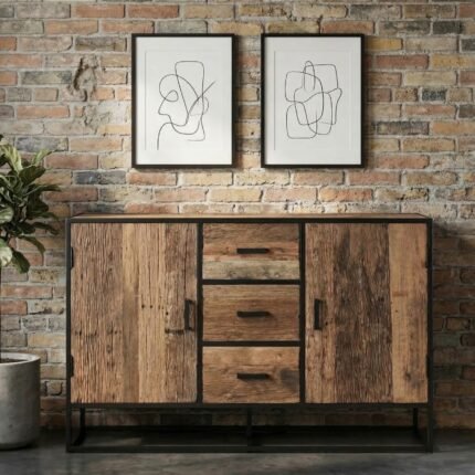 PRITI Wooden Sideboard 150 cm (Solid Wood )