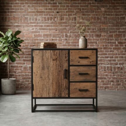 PRITI Wooden Sideboard 85 cm (Solid Wood)