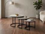 PRITI Brown Coffee Table Set of 3