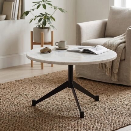 PRITI Coffee Table (White Marble Top )