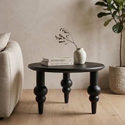 PRITI Coffee Table black Wood