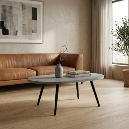 PRITI Curved Mono Coffee Table | Tea Table for Living Room