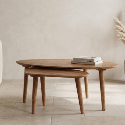 PRITI Mango Wood Coffee Table Set