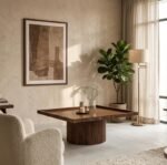 PRITI Parallel Lines Modern Coffee Table | Wooden Coffee Table