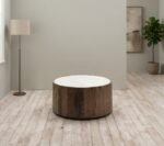 PRITI Round Brown Coffee Table (Solid Wood )