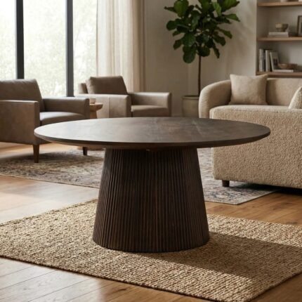 PRITI Side Table Brown 80 cm