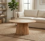 PRITI Side Table Light brown 80Øcm