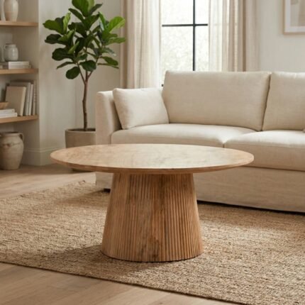 PRITI Side Table Light brown 80Øcm