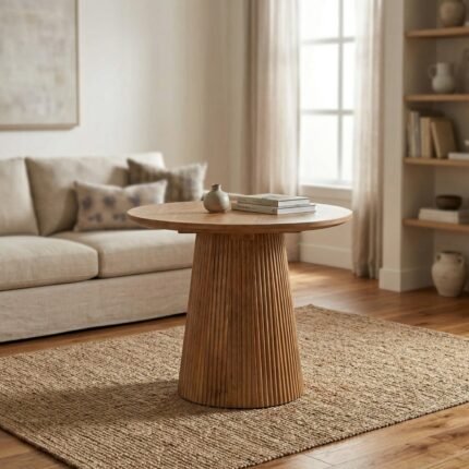 PRITI Side Table Light brown Ø50cm