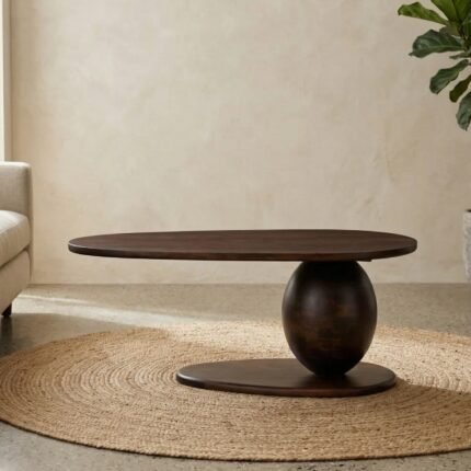 PRITI Walnut Finish Coffee Table
