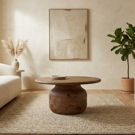 PRITI Walnut Finish Coffee Table