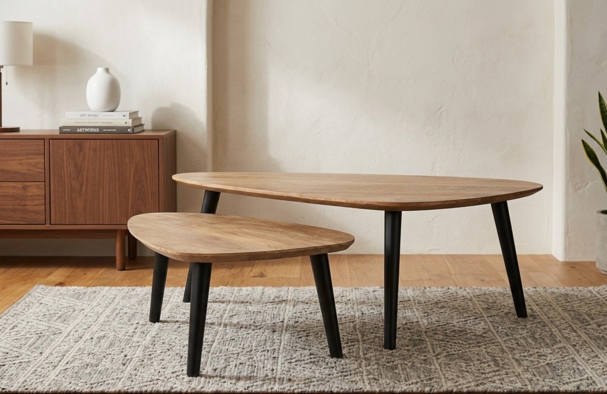 PRITI Wooden Coffee Table Set of 2 PRITI Wooden Coffee Table Set of 2