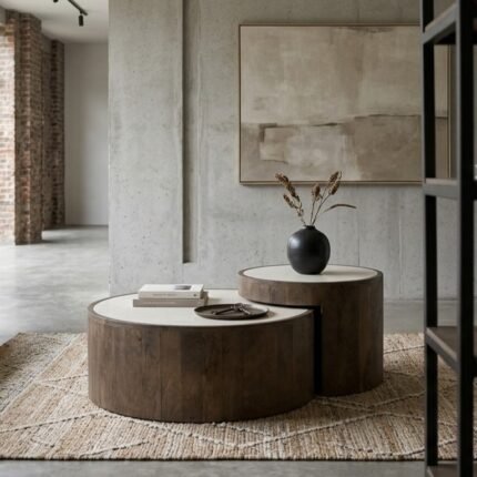 PRITI Wooden Coffee Table Set of 2