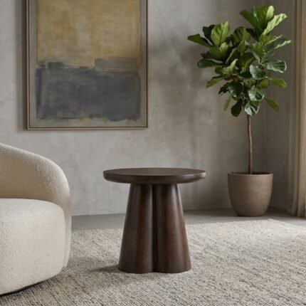 PRITI Wooden Round Coffee Table (Solid Wood)