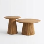 Coffee Table Set Light Brown 80 and 50 cm – PRITI