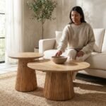 Coffee Table Set Light Brown 80 and 50 cm – PRITI