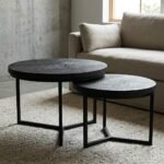 PRITI Brown Wood Coffee Table Set of 2 - Image 4