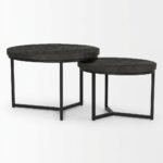 PRITI Brown Wood Coffee Table Set of 2 - Image 3