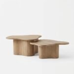 PRITI Wood Coffee Table Set Natural