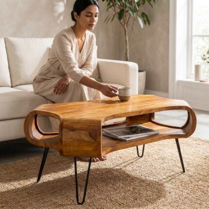 PRITI Wooden Coffee Table 100 cm