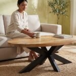 PRITI Wooden Coffee Table Oval - Image 2