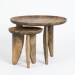 Set of 2 Round Wooden Nesting Tables (Solid Wood ) - PRITI - Image 3