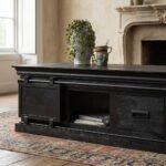 Table 120 cm Black Solid Wood - PRITI - Image 4