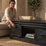 Table 120 cm Black Solid Wood - PRITI - Image 2