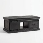 ble 120 cm Black Solid Wood - PRITI