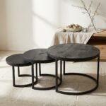 Triplet Coffee Table Set with Metal Legs - PRITI - Image 3