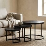 Triplet Coffee Table Set with Metal Legs - PRITI - Image 2