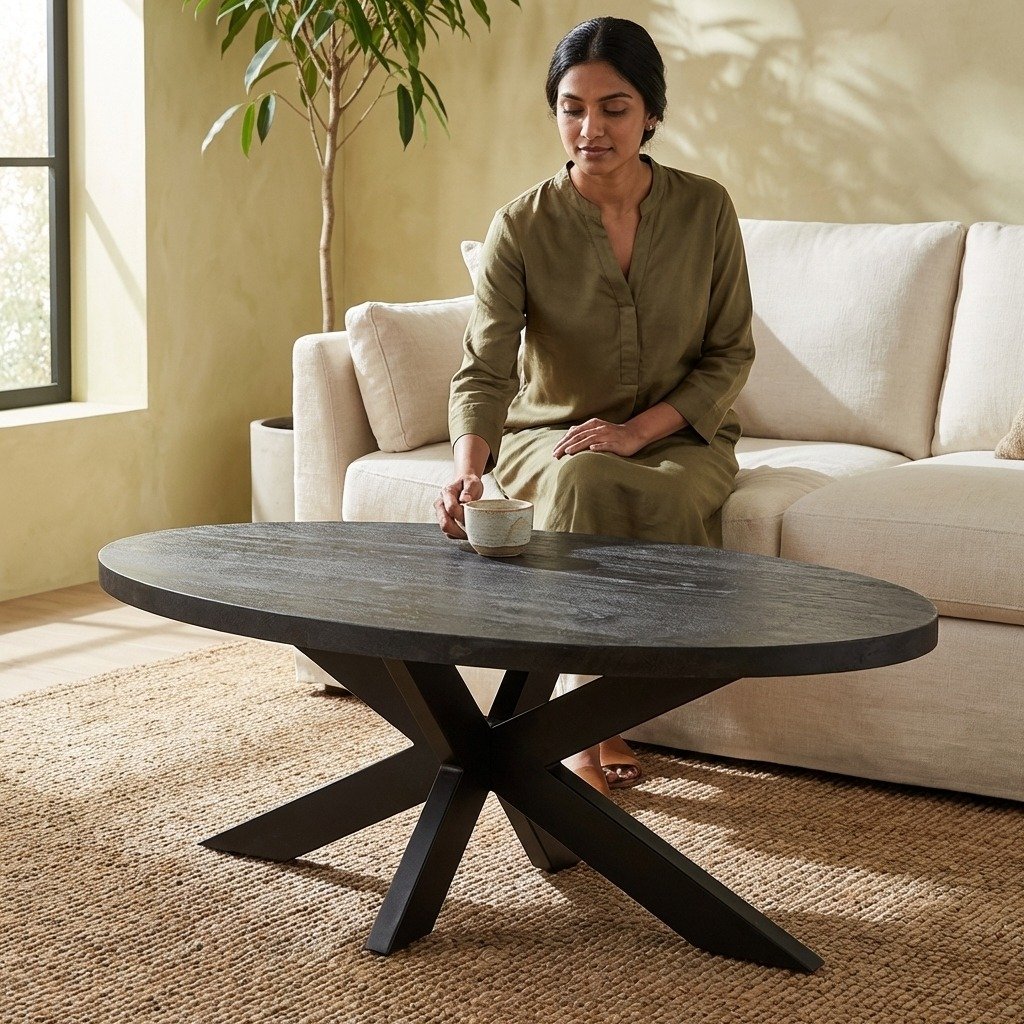 Wooden Coffee Table Black - PRITI Wooden Coffee Table Black - PRITI