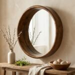 PRITI Modern Round Wall Mirror (Stylish Home Décor)