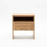 Handicraft Bedside Wooden Table - Natural - PRITI - Image 5