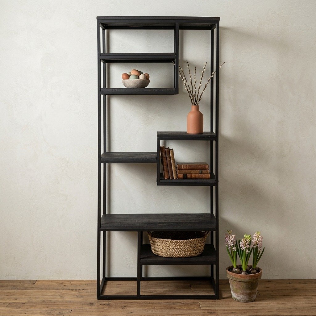 PRITI Shelving Unit 80 cm Black PRITI Shelving Unit 80 cm Black