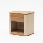 PRITI Wooden Bedside Table - Beige (Solid Mango Wood )