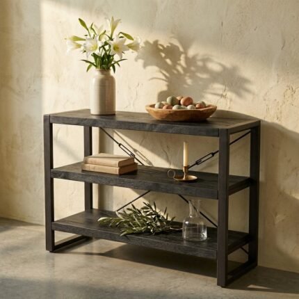 PRITI Wooden Bookcase 120 cm Black