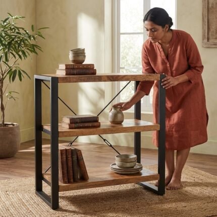 PRITI Wooden Bookcase 90 cm