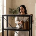 PRITI Wooden Bookcase 90 cm Black - Image 2