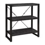 PRITI Wooden Bookcase 90 cm Black - Image 5